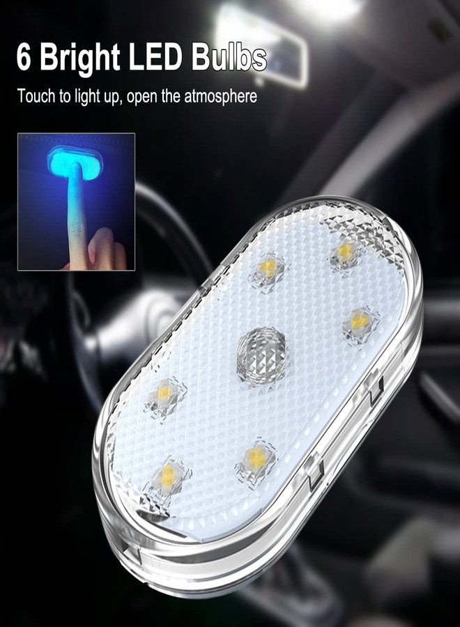 TEKSHINNY 4 مصابيح LED داخلية لاسلكية للسيارة، 7 ألوان إضاءة داخلية للسيارة مع 6 مصابيح LED ساطعة، مصباح ليلي LED داخلي للسيارة قابل لإعادة الشحن عبر منفذ USB لتزيين السيارة - Image 2